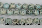 CAG4730 15 inches 8mm faceted round tibetan agate beads wholesale