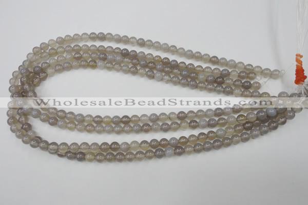 CAG4770 15 inches 6mm round grey agate beads wholesale