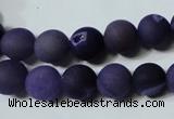 CAG4796 15.5 inches 10mm round matte druzy agate beads wholesale