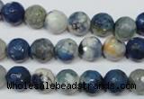 CAG4806 15 inches 8mm faceted round fire crackle agate beads