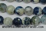 CAG4807 15 inches 10mm faceted round fire crackle agate beads