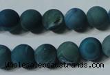 CAG4820 15.5 inches 12mm round matte druzy agate beads wholesale