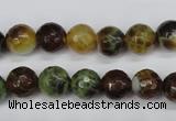 CAG4843 15 inches 10mm faceted round dragon veins agate beads