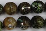 CAG4846 15 inches 16mm faceted round dragon veins agate beads