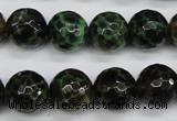 CAG4854 15 inches 12mm faceted round dragon veins agate beads