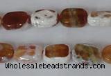 CAG4879 15 inches 10*14mm faceted rectangle fire crackle agate beads