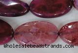 CAG4899 15 inches 20*30mm faceted oval fire crackle agate beads