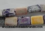 CAG4927 15.5 inches 10*14mm rectangle dyed white agate beads