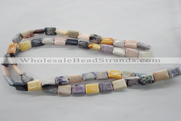 CAG4927 15.5 inches 10*14mm rectangle dyed white agate beads