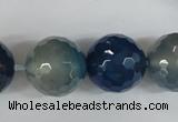 CAG5008 15.5 inches 18mm faceted round agate gemstone beads wholesale