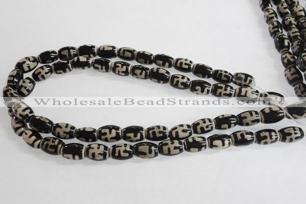 CAG5080 15.5 inches 8*12mm drum tibetan agate beads wholesale