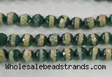 CAG5136 15 inches 6mm faceted round tibetan agate beads wholesale