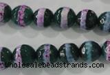 CAG5146 15 inches 10mm faceted round tibetan agate beads wholesale