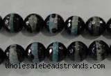 CAG5147 15 inches 10mm faceted round tibetan agate beads wholesale