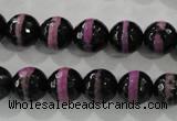 CAG5149 15 inches 10mm faceted round tibetan agate beads wholesale