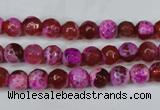 CAG5181 15 inches 6mm faceted round fire crackle agate beads