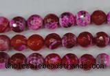 CAG5182 15 inches 8mm faceted round fire crackle agate beads