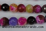 CAG5193 15 inches 10mm faceted round fire crackle agate beads