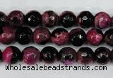 CAG5204 15 inches 8mm faceted round fire crackle agate beads