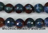 CAG5217 15 inches 10mm faceted round fire crackle agate beads