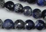 CAG5224 15 inches 12mm faceted round fire crackle agate beads