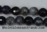 CAG5228 15 inches 10mm faceted round fire crackle agate beads