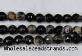 CAG5231 15 inches 6mm faceted round fire crackle agate beads