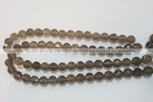 CAG5249 15.5 inches 12mm faceted round Brazilian grey agate beads