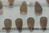 CAG5270 Top-drilled 6*11mm teardrop Brazilian grey agate beads