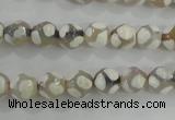 CAG5333 15.5 inches 8mm faceted round tibetan agate beads wholesale