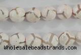 CAG5334 15.5 inches 10mm faceted round tibetan agate beads wholesale