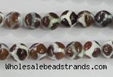 CAG5338 15.5 inches 8mm faceted round tibetan agate beads wholesale