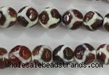 CAG5339 15.5 inches 10mm faceted round tibetan agate beads wholesale