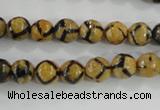 CAG5343 15.5 inches 8mm faceted round tibetan agate beads wholesale