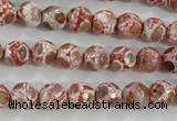 CAG5361 15.5 inches 8mm faceted round tibetan agate beads wholesale