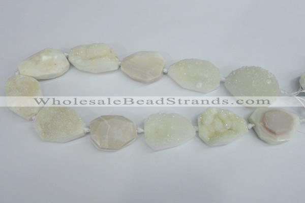 CAG5480 15.5 inches 22*30mm - 30*40mm freeform agate gemstone beads