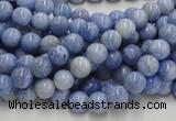 CAG550 16 inches 4mm round blue agate gemstone beads wholesale