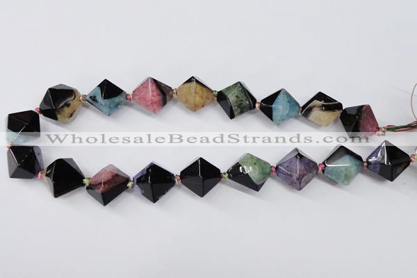 CAG5501 15.5 inches 20*20mm faceted bicone agate gemstone beads