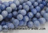 CAG551 16 inches 6mm round blue agate gemstone beads wholesale