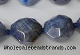 CAG5516 15.5 inches 18*22mm faceted nuggets agate gemstone beads