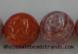 CAG5568 15.5 inches 20mm round natural fire agate beads wholesale