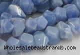 CAG557 16 inches 8*12mm faceted freeform blue agate beads wholesale