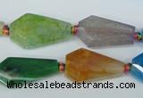 CAG5570 15 inches 12*23mm - 15*25mm faceted nuggets agate beads