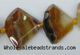 CAG5580 15 inches 20*30mm faceted triangle dragon veins agate beads