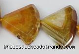 CAG5586 15 inches 30*40mm faceted triangle dragon veins agate beads