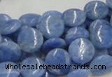 CAG559 16 inches 12mm flat round blue agate gemstone beads wholesale