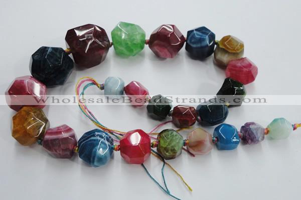 CAG5590 15 inches 10*12mm - 25*27mm faceted nuggets agate beads