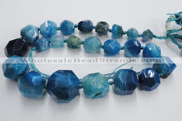 CAG5591 15 inches 10*12mm - 25*27mm faceted nuggets agate beads