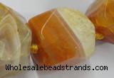 CAG5595 15 inches 12*14mm - 24*25mm faceted nuggets agate beads