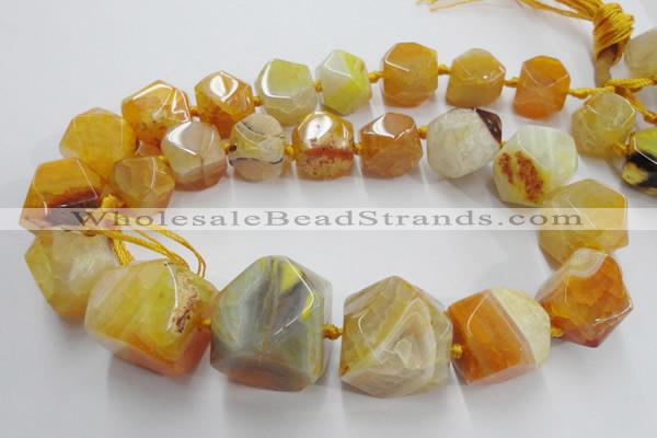 CAG5595 15 inches 12*14mm - 24*25mm faceted nuggets agate beads